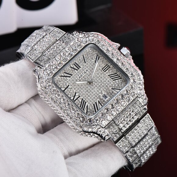 MOISSANITE Watch Iced Hip Hop - Picture 1 of 2